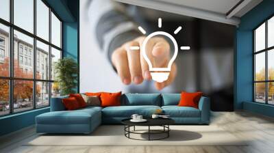 Button idea bulb business web Wall mural