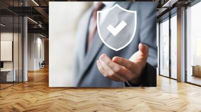 Button shield security virus icon business online Wall mural