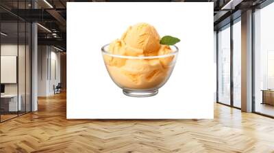 Set of Delicious Bowl of Pumpkin Ice Cream Isolated on transparent or white Background Wall mural