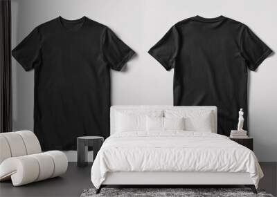 Black T-Shirt Mockup Front and Back Wall mural