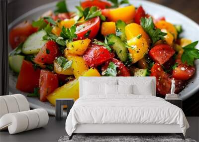 colorful fresh vegetable salad Wall mural