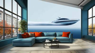 fast luxury yacht on calm waters Wall mural