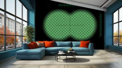 Vector illustration. Binocular night green view transparent with soft edges and crosshair. Design concept for film, web, graphic . Wall mural