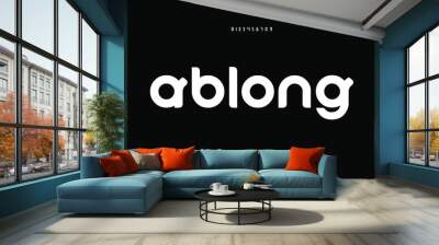 ablong, Abstract technology science alphabet lowercase font. digital space typography vector illustration design Wall mural