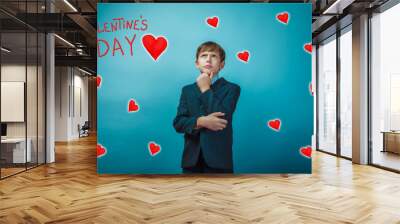 adolescent the boy businessman thoughtful valentine's day celebr Wall mural