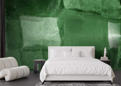 seamless cubism green abstract art Picasso texture watercolor wa Wall mural