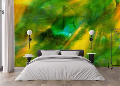 watercolor seamless background texture abstract green, yellow pa Wall mural