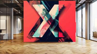 A bold and dynamic illustration of the letter X with a strong impactful design that demands attention great for posters and advertisements. Wall mural