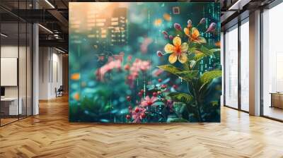 A software garden blooming with creativity and innovation Wall mural