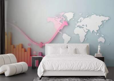 A visually striking illustration of a market analysis map with color gradients representing sales data, market share, and growth potential. Wall mural