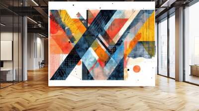 An abstract illustration of the letter Y using geometric shapes and patterns to create a visually appealing design. Wall mural