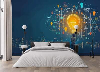 An entrepreneur presenting a revolutionary tech start-up idea Wall mural