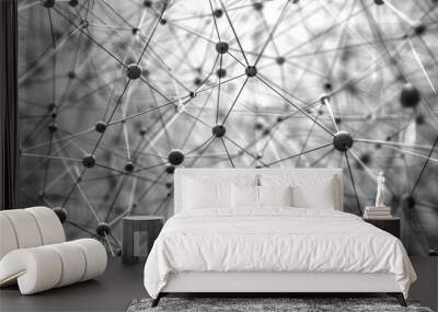 Connectivity: A network of interconnected nodes and lines Wall mural