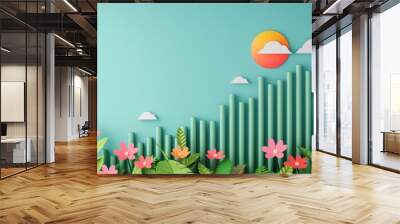 Create impactful graphs and charts to present environmental trends effectively through illustration. Wall mural