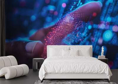 Envisioning a future where password security and cybersecurity merge, offering unparalleled digital safety Wall mural