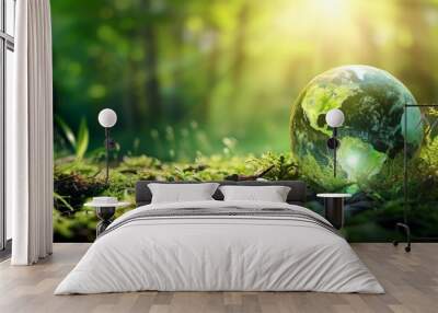 Innovative Sustainability: Mapping the Future: globe, sustainable Wall mural