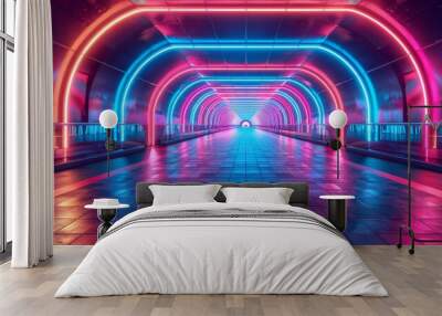 Sport Complex Futuristic Aesthetics: A photo capturing the futuristic aesthetics of a sports complex Wall mural