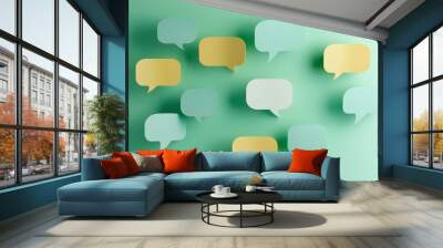 A collection of floating speech bubbles, indicating communication and conversation Wall mural