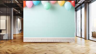 Colorful balloons decoration for birthday celebrations. Wall mural