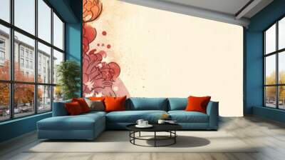 abstract colorful watercolor pattern on paper background Wall mural