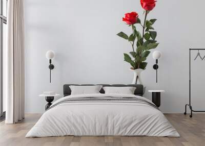 bouquet of red roses in vase Wall mural