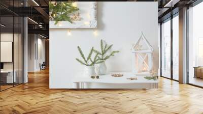 Christmas decoration on background  white wall Wall mural