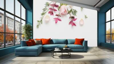 plants and flowers on white  background Wall mural