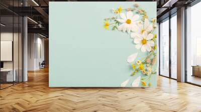 white flowers on paper background Wall mural