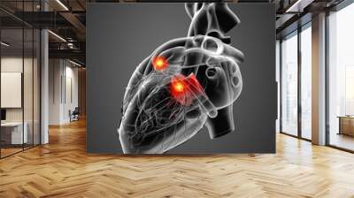 3d render Heart valve - back view Wall mural