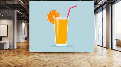 Glass of fresh orange juice Wall mural