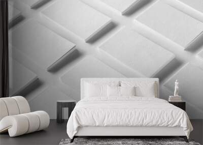 Mockup of horizontal business cards stacks arranged in rows  Wall mural