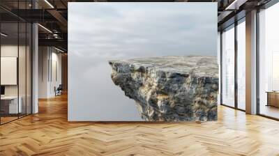 Gap of the abyss cliff edge on the gray cloudy sky, The challenge route for successful concept background Wall mural