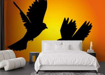 two flying birds Wall mural