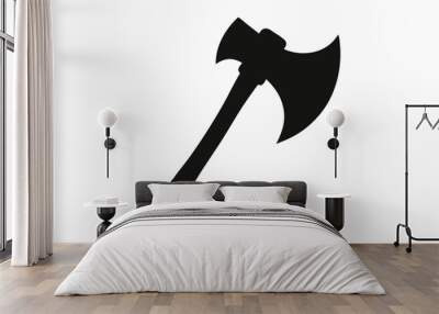 A axe silhouette vector illustration on white background. Wall mural