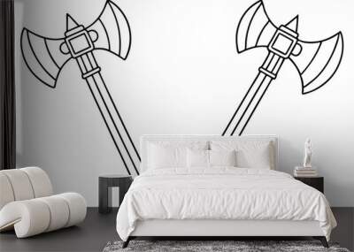 Axe line art vector,icon on white background. Wall mural