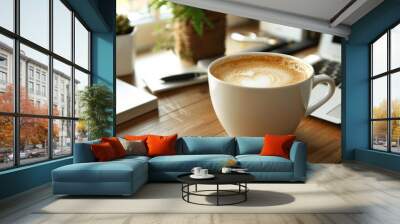 Coffee Break at the Desk Wall mural