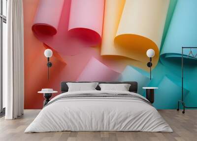 Colorful Paper Rolls Abstract Wall mural