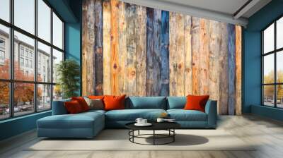 Brown wood colored plank wall texture background Wall mural