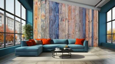 Brown wood colored plank wall texture background Wall mural