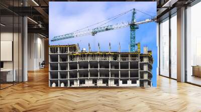 Construction, high-rise, building, tower, crane Wall mural