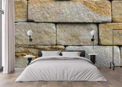 yellow natural stone facade, wall tiles Wall mural