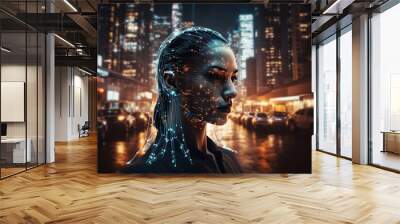 The smart machines of tomorrow are here today, as robotic technology and artificial intelligence for everday's life Wall mural