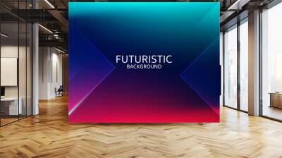 Abstract blue geometric shape futuristic background Wall mural