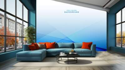 abstract modern blue polygon shape background Wall mural