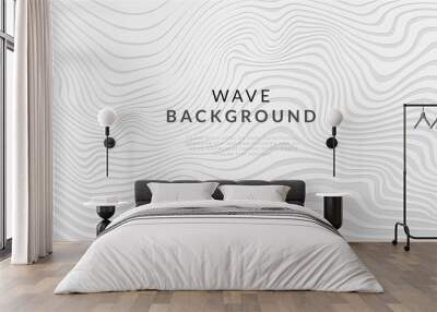 abstract white line wave background Wall mural