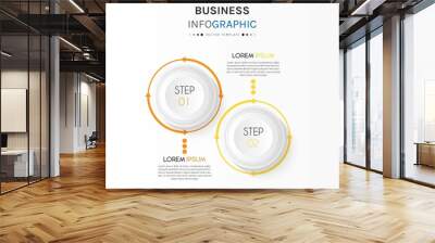 Business infographic element with 2 options, steps, number vector template design Wall mural