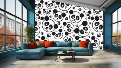 Panda patern, pandas wallpaper and background, cute panda face Wall mural