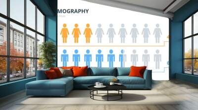 Infographics elements women men Wall mural