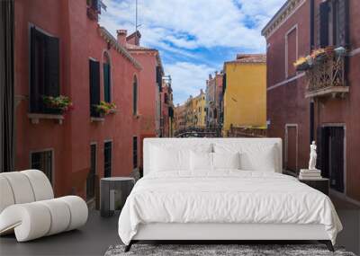 Channel surrounded by traditional Venetian buildings (Venice, Italy) Wall mural