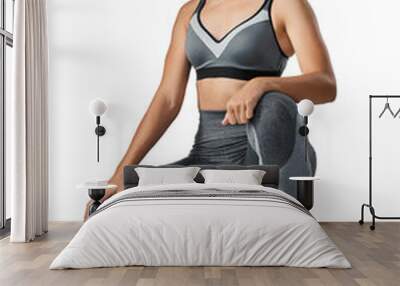 Studio shot of a sporty young woman posing isolated on a transparent png background Wall mural